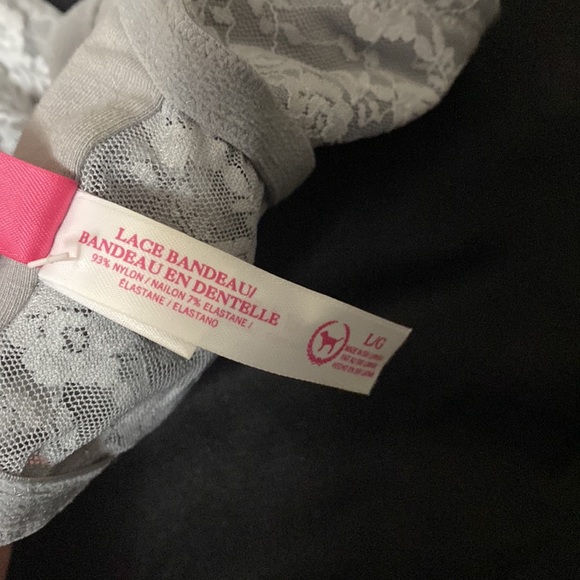 PINK Lace Bandeau - Gray Lace - Large - Picture 8 of 8